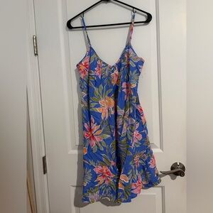 Billabong Blue Dress with Floral Design